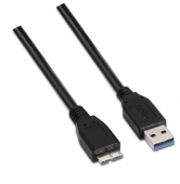 Cable USB 3.0 Aisens A105-0043/ USB Macho - MicroUSB Macho/ 1m/ Negro