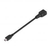 Cable USB 2.0 Aisens A101-0033/ USB Mini Macho - USB Hembra/ 15cm/ Negro